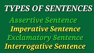 Types of Sentences  Assertive Imperative Exclamatory and Interrogative [upl. by Rriocard]