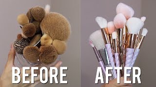 HOW TO CLEAN MAKEUP BRUSHES [upl. by Lleral668]