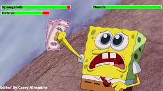 Spongebob amp Patrick vs Dennis with healthbars [upl. by Eelanej105]