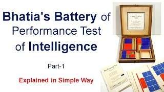 Bhatias Battery of Performance Test of Intelligence  Explained  Part1  Psychology IGNOU [upl. by Debor]