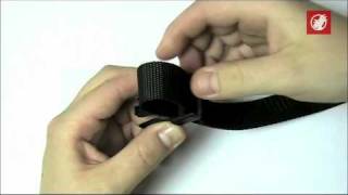 How to thread a webbing strap onto a ladder lock buckle [upl. by Introc]