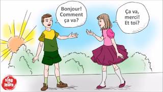 Bonjour comment ça va French greetings song for chidren [upl. by Wooldridge]