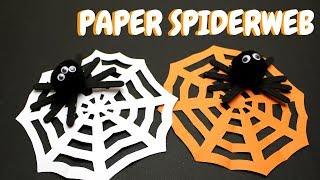 How to Make a Paper Spiderweb  Halloween Craft for Kids [upl. by Jahn437]