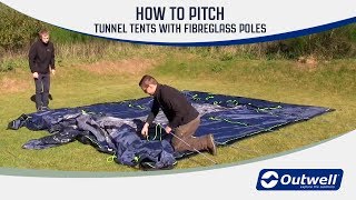 How to pitch an Outwell tunnel tent with Fibreglass poles  Innovative Family Camping [upl. by Bobker]