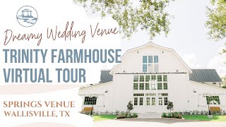 TRINITY FARMHOUSE  VIRTUAL TOUR  the MOST PERFECT White Barn Wedding Venue near Houston TX [upl. by Rouvin]