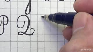 How to Write Uppercase Letters in French Cursive Handwriting  Ecriture Cursive Française [upl. by Kline]