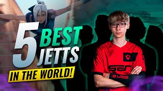 TOP 5 BEST JETT PRO Players In THE WORLD  Valorant [upl. by Ahsimak892]