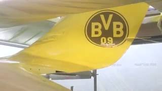 BVB amp Eurowings Lackierung des Mannschaftsairbus [upl. by Irik678]