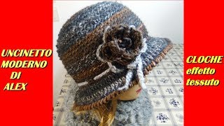 CAPPELLO EFFETTO TESSUTO alluncinetto tutorial [upl. by Aliuqehs911]