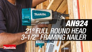 Makita 21º Full Round Head 3‑12quot Framing Nailer AN924 [upl. by Marcello]