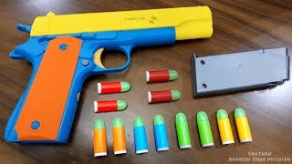 Realistic Toy Gun Size 11 Scale 45 ACP COLT  Smith Wesson Model Toy  Rubber Bullet Toy Pistol [upl. by Avika]