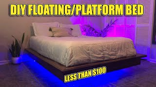 How to Build a Floating Platform Bed Materials amp Instructions in Description [upl. by Rondon228]