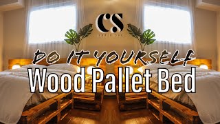 DIY WOOD PALLET BED So Easy [upl. by Winikka]