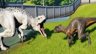 INDORAPTOR Vs INDOMINUS REX  Jurassic World Evolution [upl. by Aicelav]