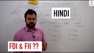 FDI and FII Explained in Hindi  Foreign Investment in India  ADR GDR and FDI Caps  Ecoholics [upl. by Coral]