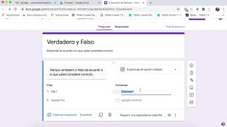 Crear preguntas de verdadero y falso en formularios de google [upl. by Lipkin448]