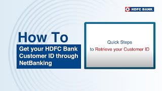 Get your HDFC Bank Customer ID through NetBanking [upl. by Evangeline]